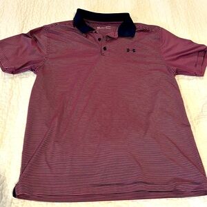 Under Armour Golf Polo Large Pink Navy